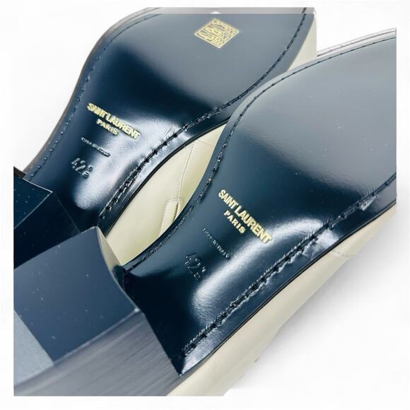 NIB Saint Laurent Vassili Boots EU 42.5 US 9.5 Smooth Leather Ivory White $1,250 - Picture 11 of 13